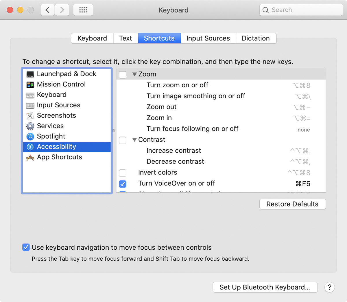 basic keyboard shortcuts for mac